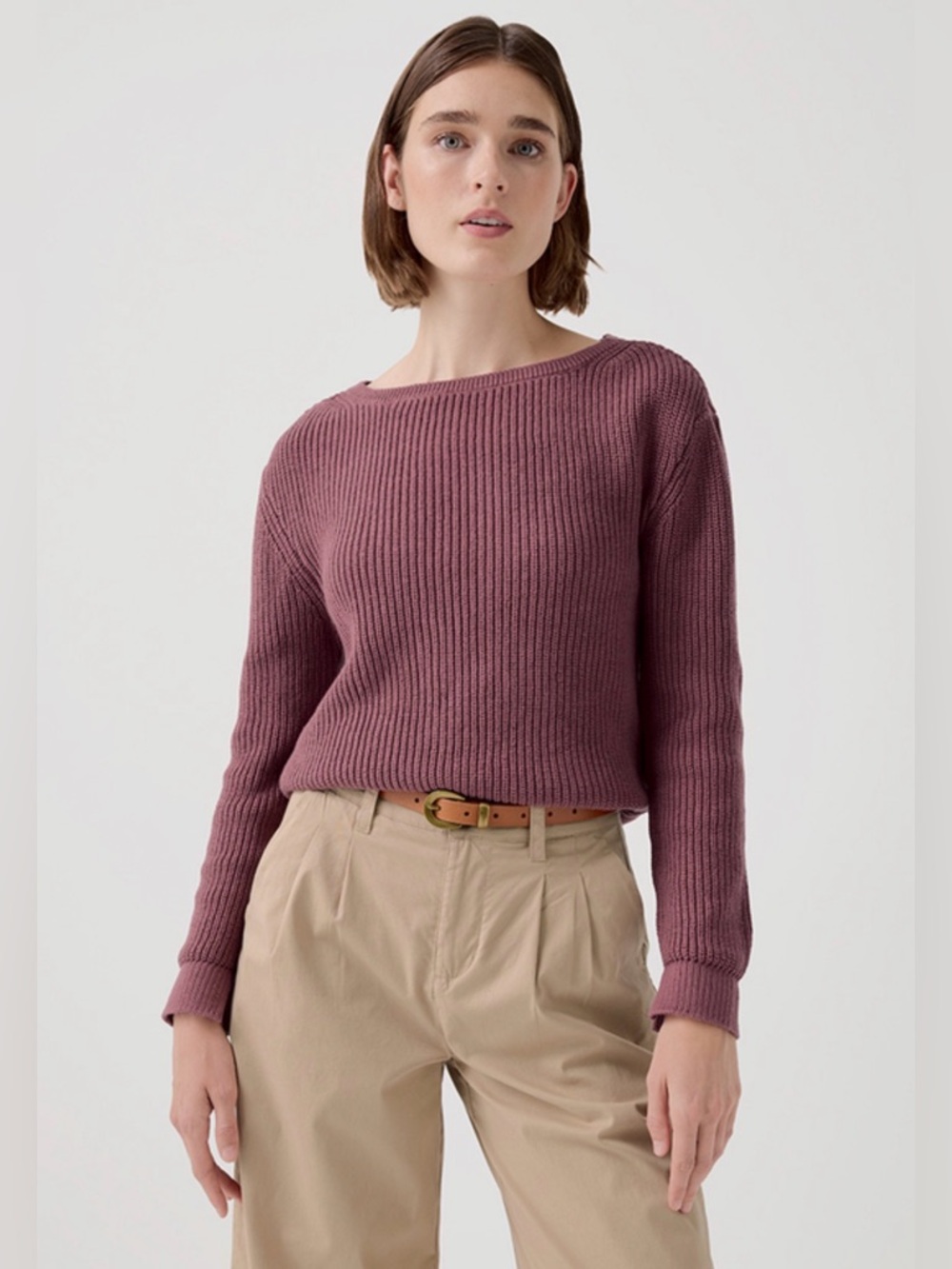 Pact Women's Crewneck Sweater in Rosewood